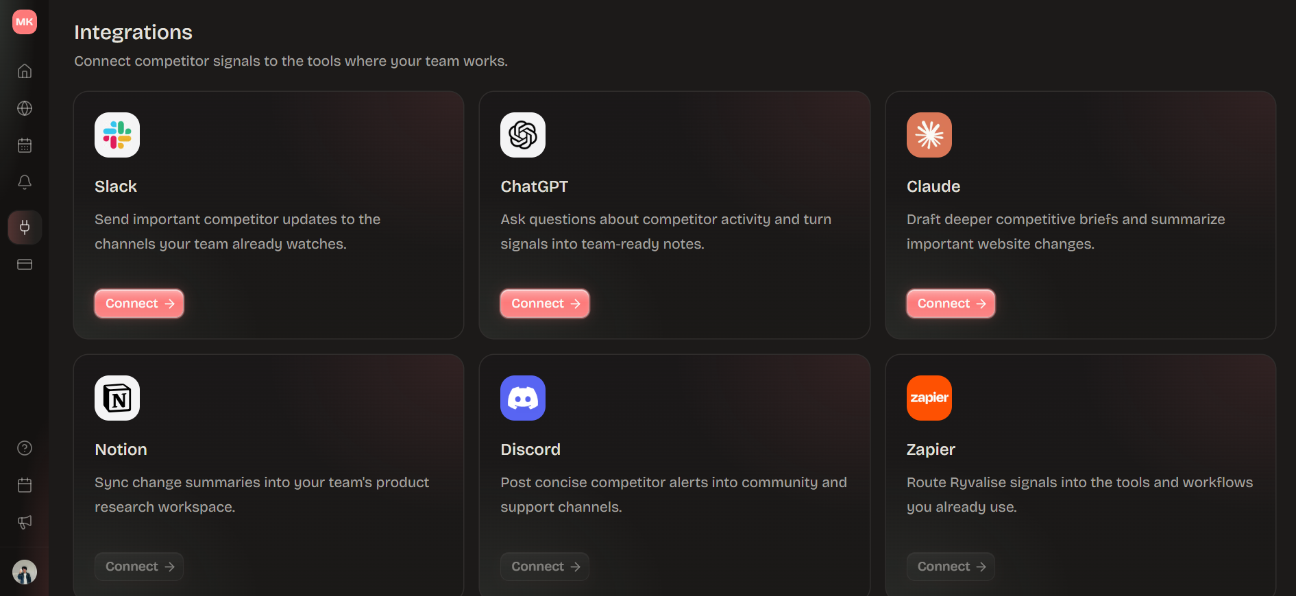 Light Ryvalise integrations workspace