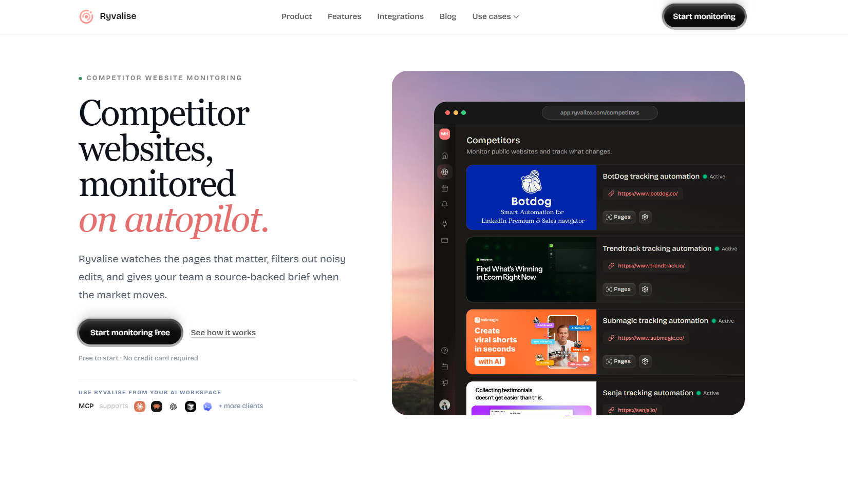 I built a tool that stalks competitor websites on autopilot.
